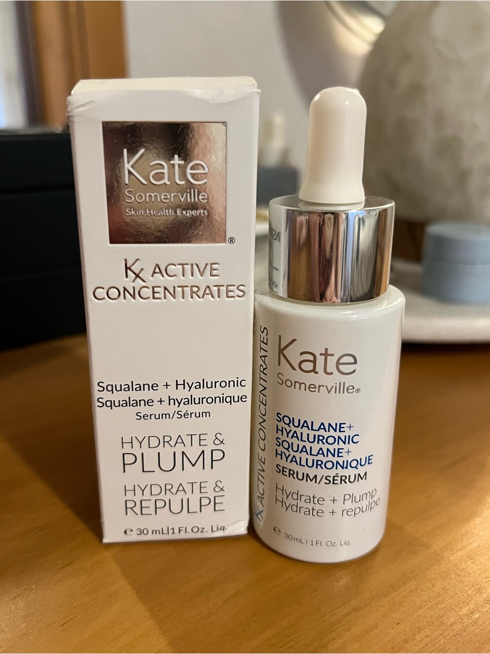 Kate Somerville White Hydrate & Plump Squalane + Hyaluronic Serum Bottle